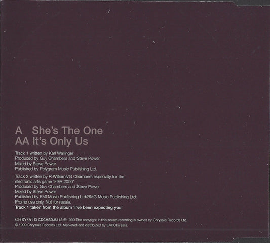 Robbie Williams : She's The One / It's Only Us (CD, Single, Promo)