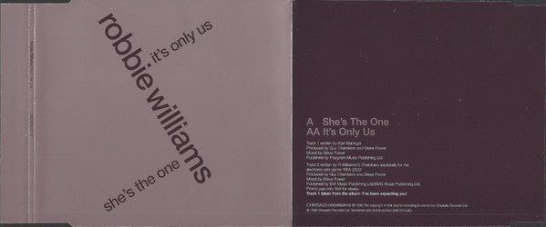 Robbie Williams : She's The One / It's Only Us (CD, Single, Promo)