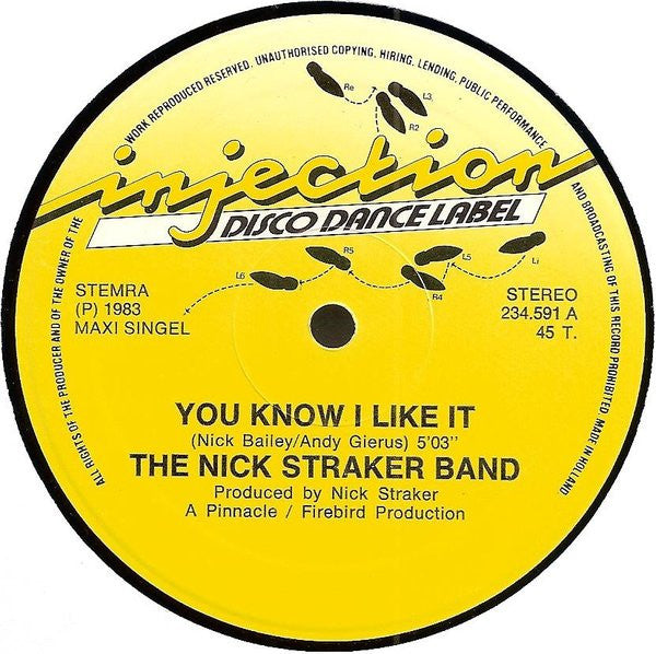 Nick Straker Band : You Know I Like It (12", Maxi, Gen)