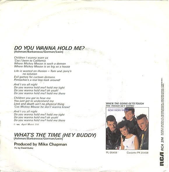 Bow Wow Wow : Do You Wanna Hold Me? (7", Single)