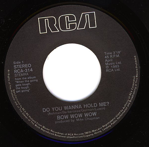 Bow Wow Wow : Do You Wanna Hold Me? (7", Single)