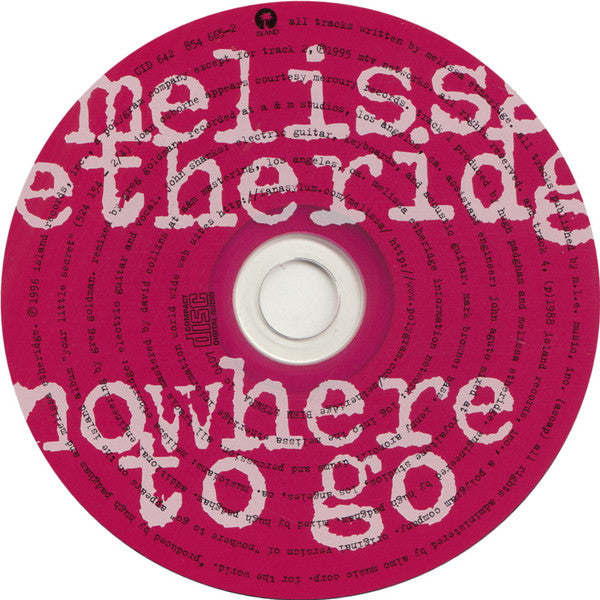 Melissa Etheridge : Nowhere To Go (CD, Maxi)