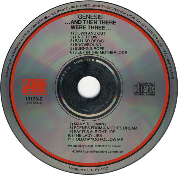 Genesis : ...And Then There Were Three... (CD, Album, RE, PDO)