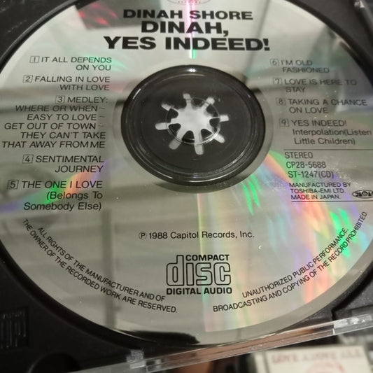 Dinah Shore : Dinah, Yes Indeed! (CD, Album)