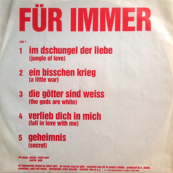 Deutsch Amerikanische Freundschaft : Für Immer (LP, Album)