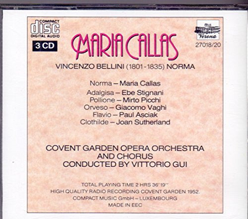 Maria Callas, Vincenzo Bellini, Joan Sutherland, Orchestra Of The Royal Opera House, Covent Garden And Chorus Of The Royal Opera House, Covent Garden, Vittorio Gui : Norma (3xCD, Album, Mono)