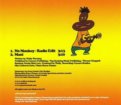 Wally Warning : No Monkey (CD, Single)
