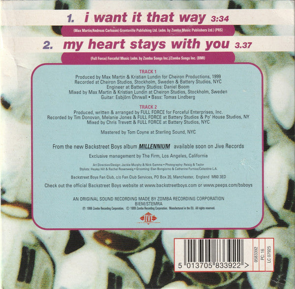Backstreet Boys : I Want It That Way (CD, Single)