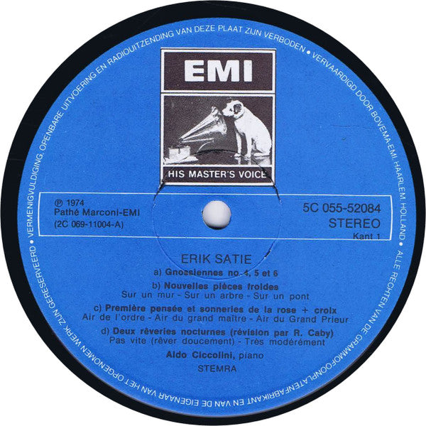 Erik Satie, Aldo Ciccolini : Pianowerken Van Erik Satie Gespeeld Door Aldo Ciccolini Deel 4 (LP, Album, RE)