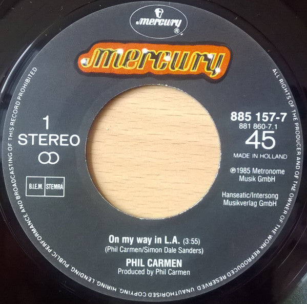Phil Carmen : On My Way In L.A. (7", Single)