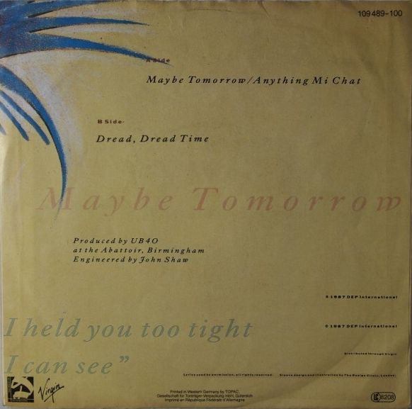 UB40 : Maybe Tomorrow (7", Single)