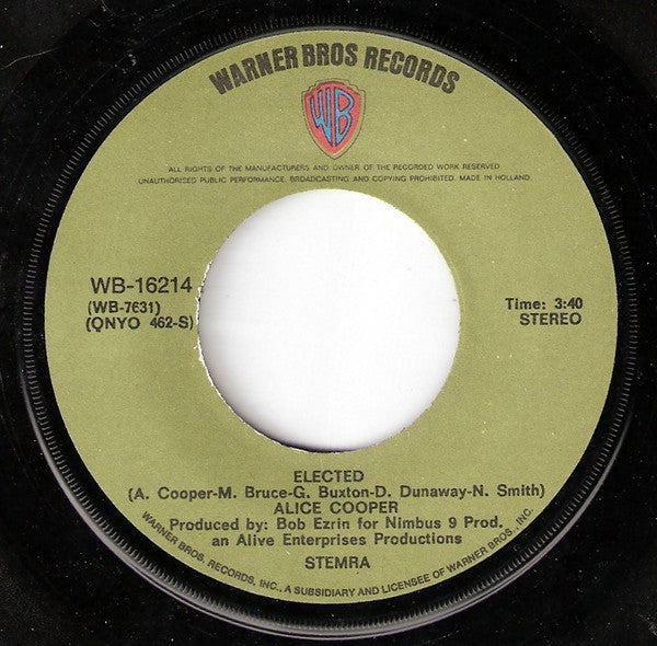 Alice Cooper : Elected (7", Single)