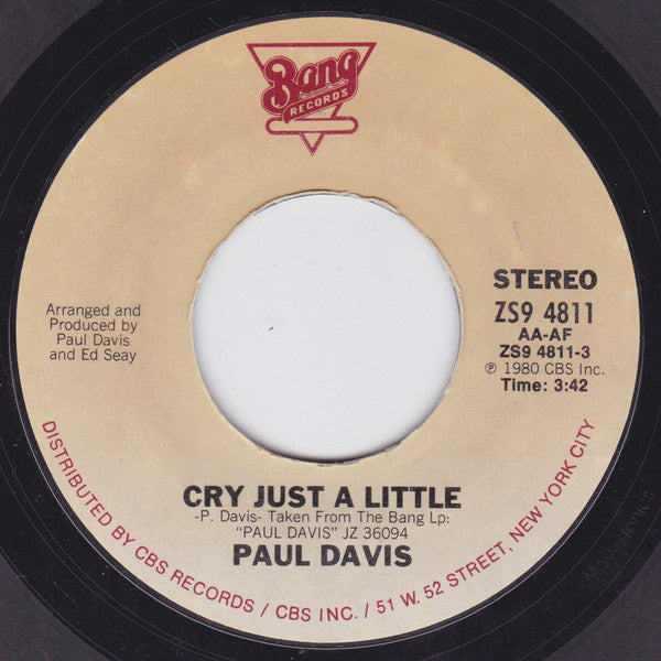 Paul Davis (3) : Cry Just A Little (7")