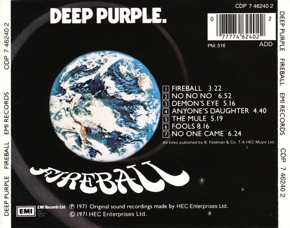 Deep Purple : Fireball (CD, Album, RP)