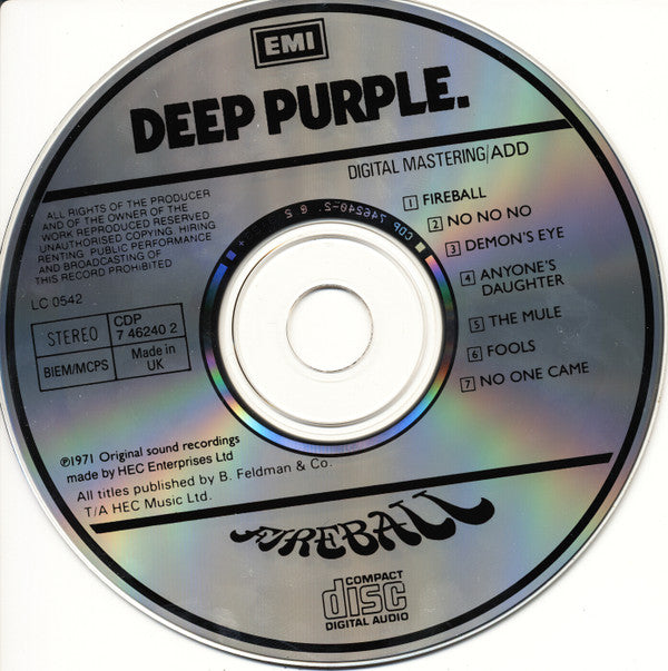 Deep Purple : Fireball (CD, Album, RP)