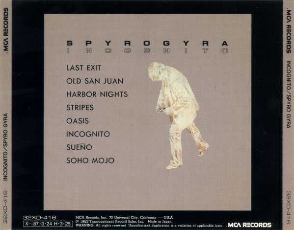 Spyro Gyra : Incognito (CD, Album)