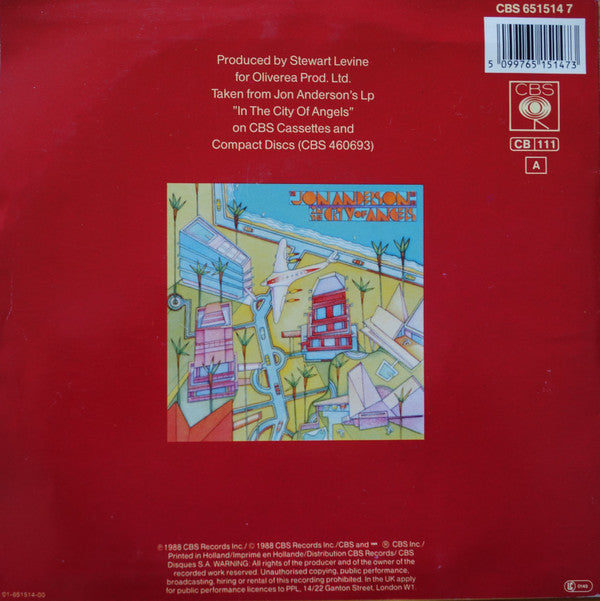 Jon Anderson : Hold On To Love (7", Single)