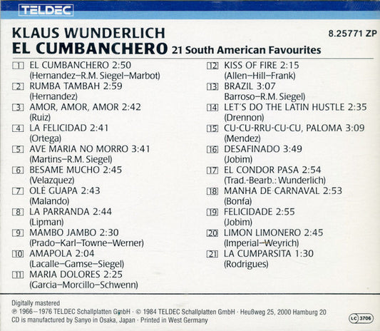 Klaus Wunderlich : El Cumbanchero (21 South American Favourites) (CD, Comp, RP)
