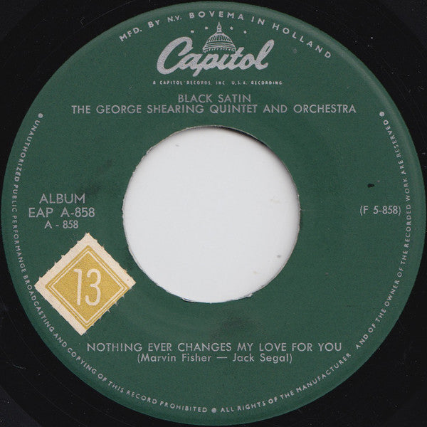 The George Shearing Quintet And The George Shearing Orchestra : Black Satin - Part 1 (7", EP)