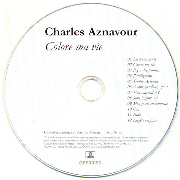 Charles Aznavour : Colore Ma Vie (CD, Album, Ope)