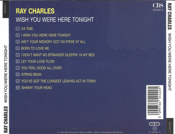 Ray Charles : Wish You Were Here Tonight (CD, Album)