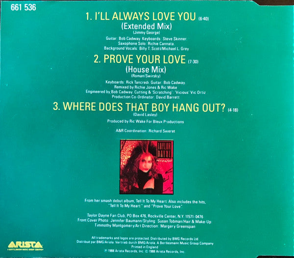 Taylor Dayne : I'll Always Love You (CD, Single)