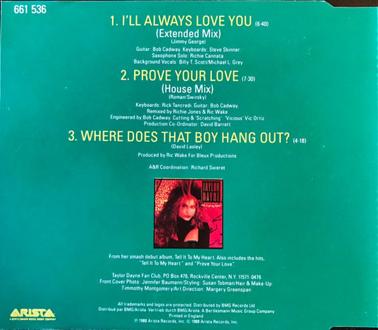 Taylor Dayne : I'll Always Love You (CD, Single)