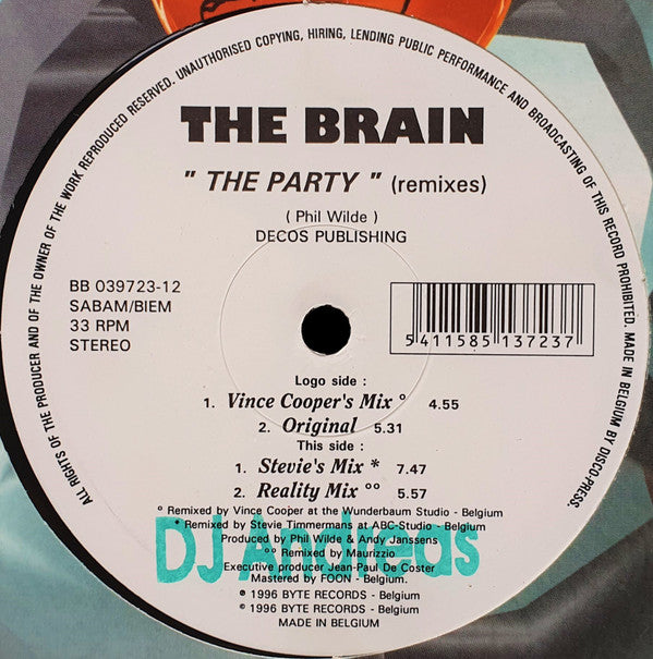 The Brain : The Party (Remixes) (12")