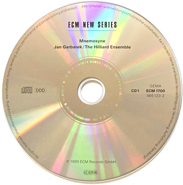 Jan Garbarek / The Hilliard Ensemble : Mnemosyne (2xCD, Album)