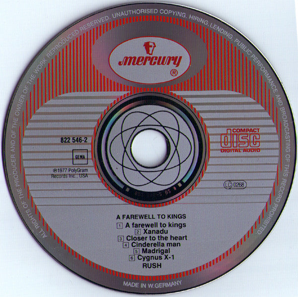 Rush : A Farewell To Kings (CD, Album, RE, PDO)