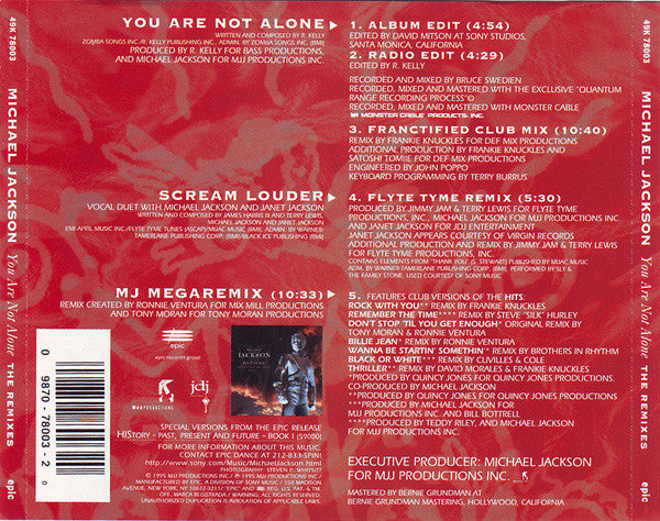 Michael Jackson : You Are Not Alone (The Remixes) (CD, Maxi)