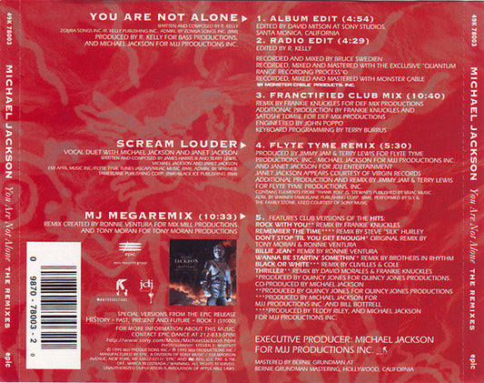 Michael Jackson : You Are Not Alone (The Remixes) (CD, Maxi)
