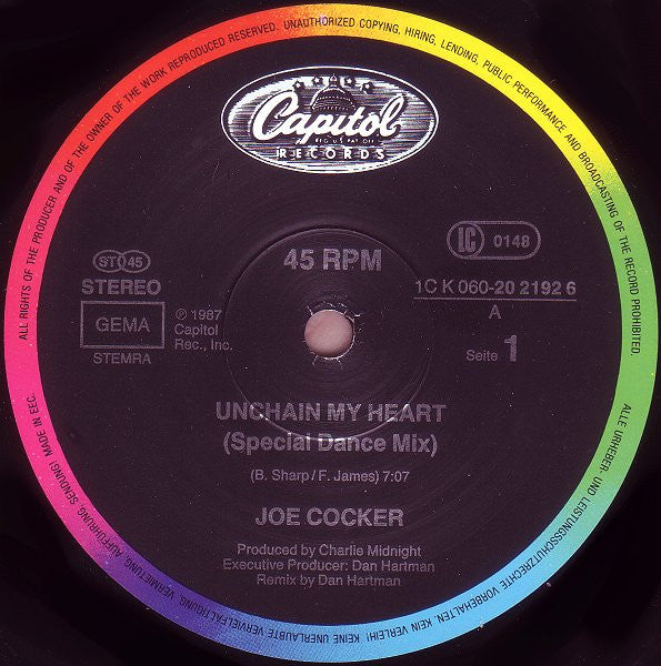 Joe Cocker : Unchain My Heart (Special Dance Mix) (12", Maxi)