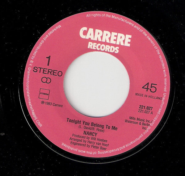 Nancy (8) : Tonight You Belong To Me (7", Single)