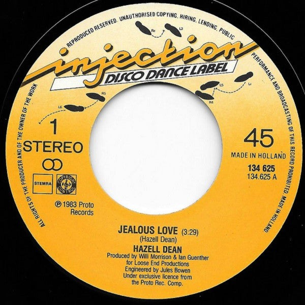 Hazell Dean : Jealous Love (7", Single)