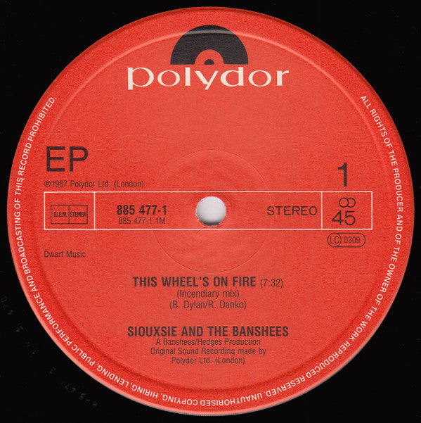 Siouxsie & The Banshees : Wheel's On Fire (12", EP)