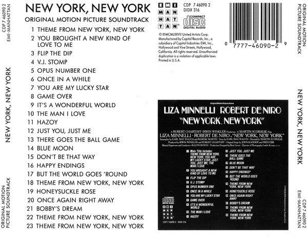 Liza Minnelli, Robert De Niro : New York, New York (Original Motion Picture Score) (CD, Album, RE)