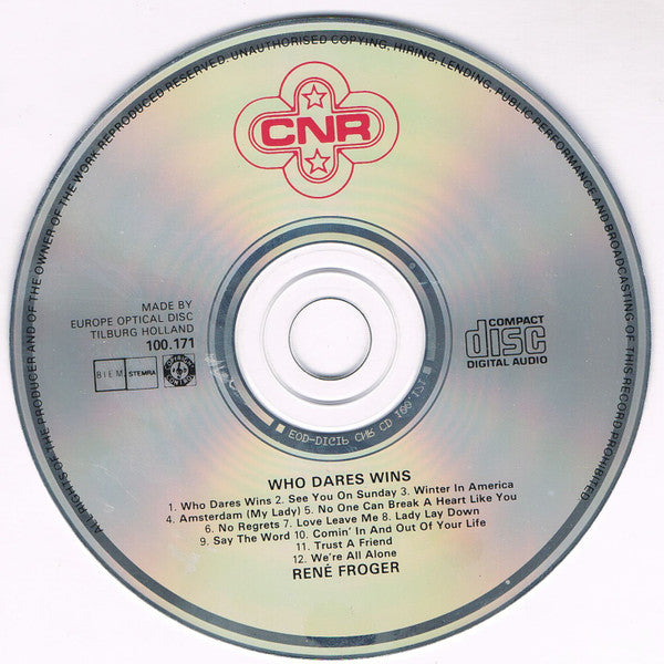 René Froger : Who Dares Wins (CD, Album + CD, Single)
