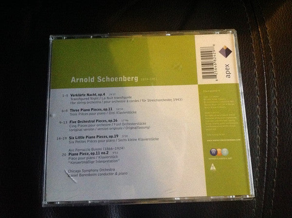 Arnold Schoenberg, Chicago Symphony Orchestra, Daniel Barenboim : Verklarte Nacht / 5 Orchestral Pieces Op. 16 - Piano Pieces Opp.11 & 19 (CD, Album)