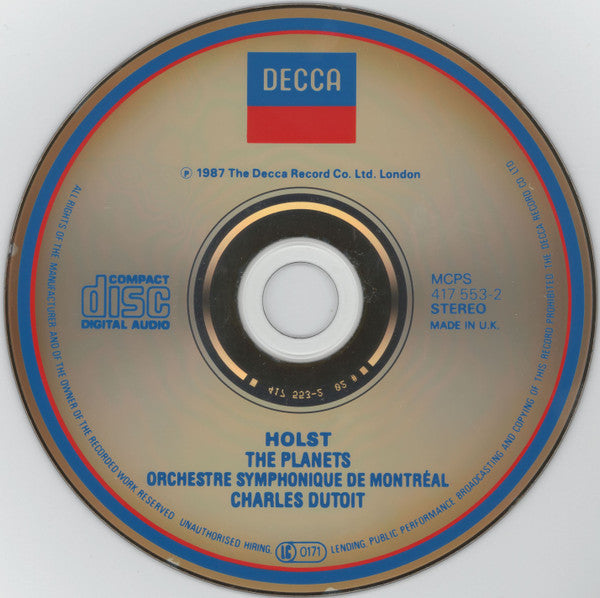 Holst* – Charles Dutoit, Orchestre symphonique de Montréal : The Planets (CD, Album)
