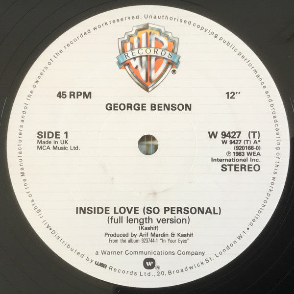 George Benson : Inside Love (So Personal) (12")