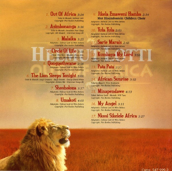 Helmut Lotti Met Golden Symphonic Orchestra : Out Of Africa (CD, Album)