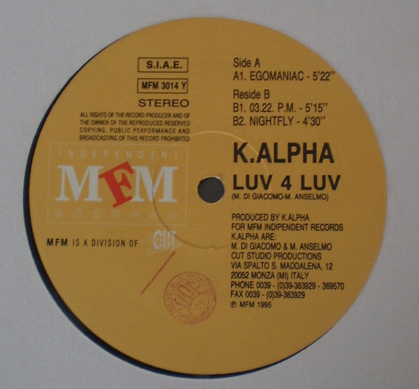 K-Alpha : Luv 4 Luv (12")