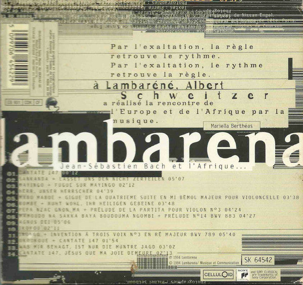Lambarena : Bach To Africa (CD, Album, Dig)