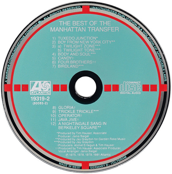 The Manhattan Transfer : The Best Of The Manhattan Transfer (CD, Comp, Tar)