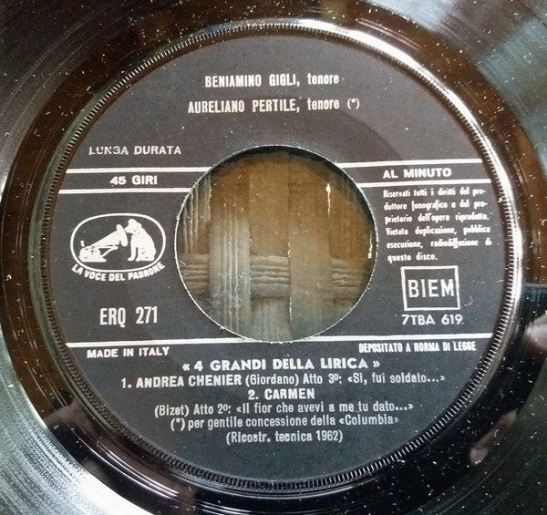 Various : 4 Grandi Della Lirica (7", EP)