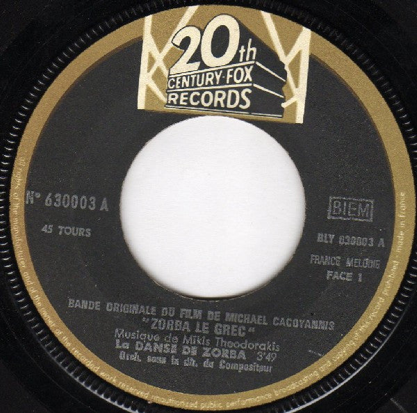 Mikis Theodorakis : Zorba De Griek (7", Single)