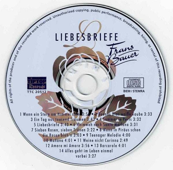 Frans Bauer : Liebesbriefe (CD, Album)