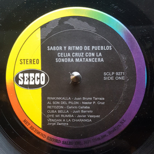 Celia Cruz Con La Sonora Matancera : Sabor Y Ritmo De Pueblos (LP, Album, RP)