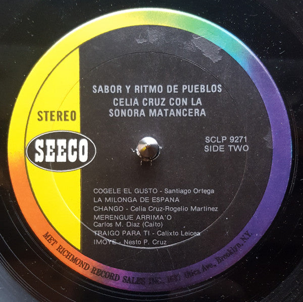 Celia Cruz Con La Sonora Matancera : Sabor Y Ritmo De Pueblos (LP, Album, RP)